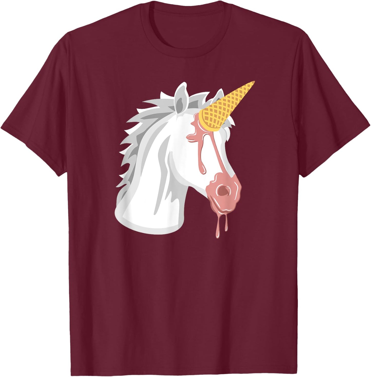 Ice Cream Cone Funny Unicorn Clothing Women Girls T-Shirt - T-Shirt | Maroon