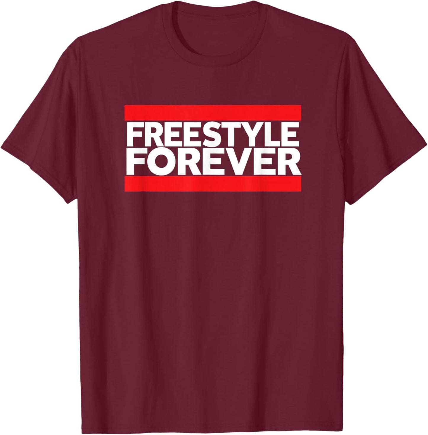Freestyle Forever Music Fan 80s Retro Rap Style Graphic T-Shirt - T-Shirt | Maroon