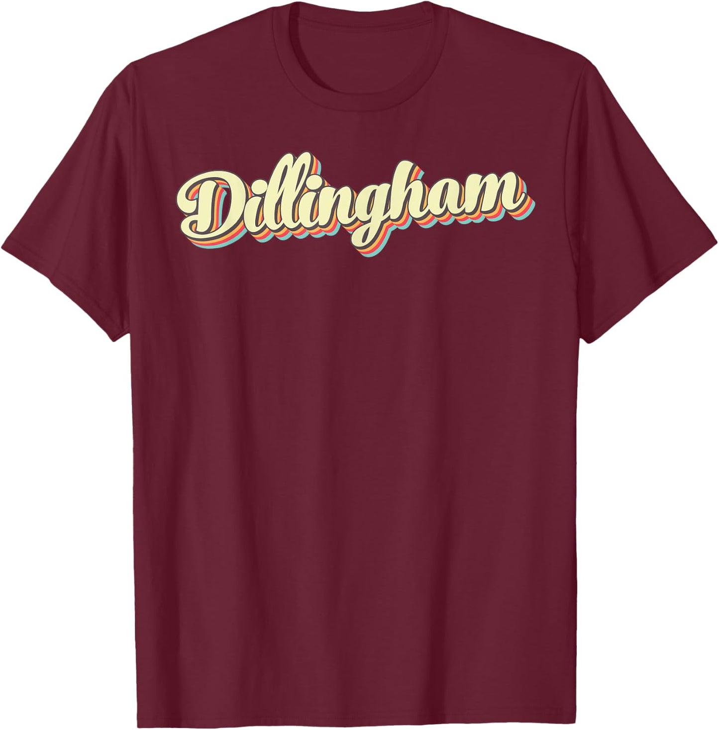 Dillingham Retro Art Baseball Font Vintage T-Shirt - T-Shirt | Maroon