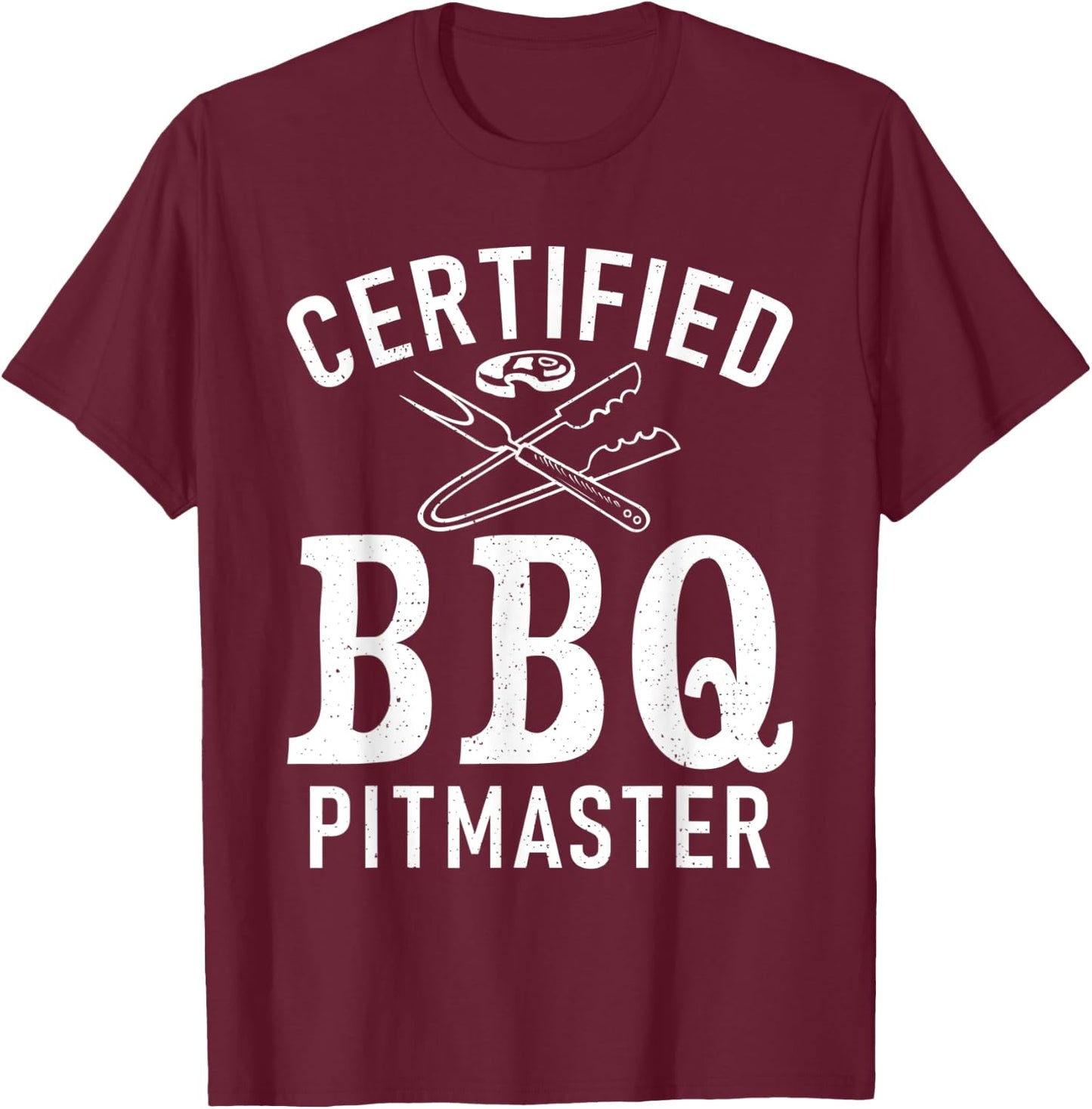 Grill Barbecue Grilling Certified BBQ Pitmaster T-Shirt - T-Shirt | Maroon