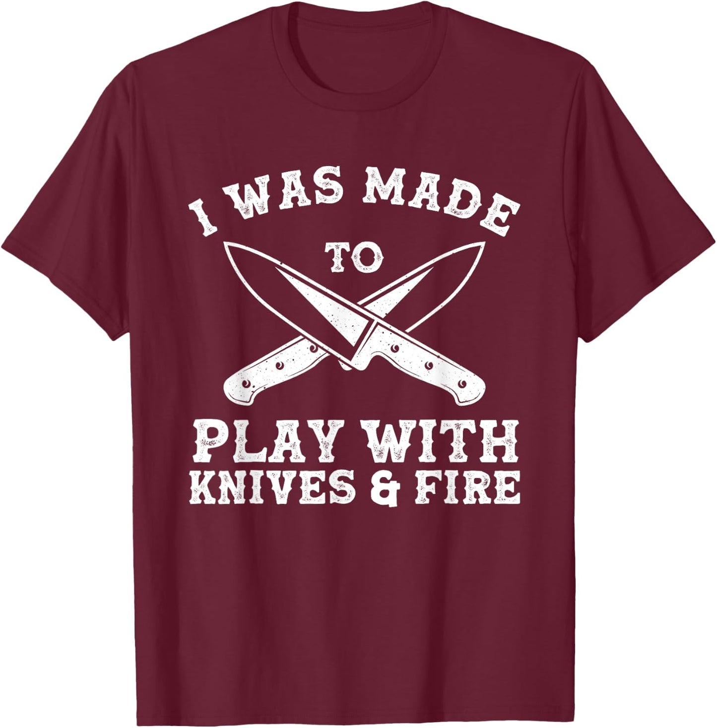 Funny Chef Art Women Knife Kitchen Apparel Chef T-Shirt - T-Shirt | Maroon