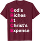 GRACE God’s Riches At Christ’s Expense Pink & White T-Shirt - T-Shirt | Maroon