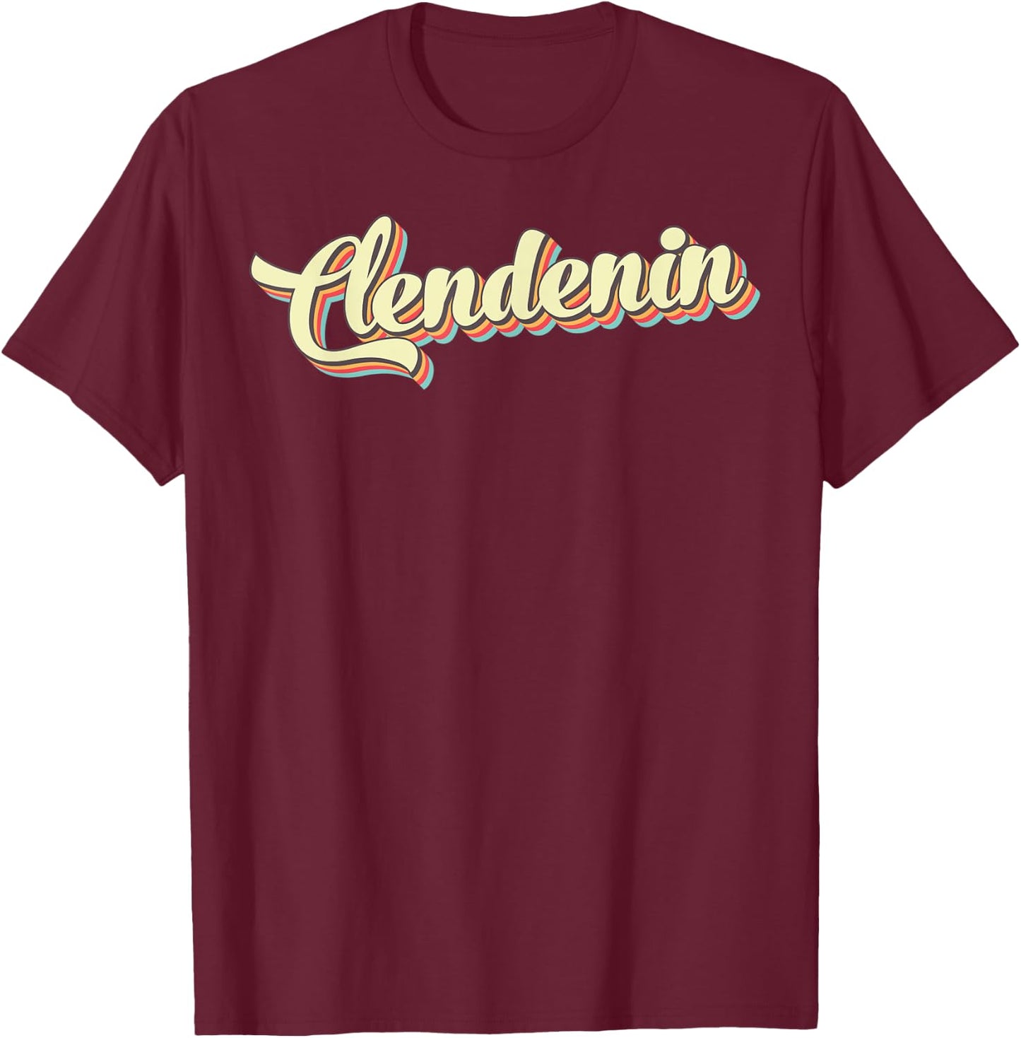 Clendenin Retro Art Baseball Font Vintage T-Shirt - T-Shirt | Maroon