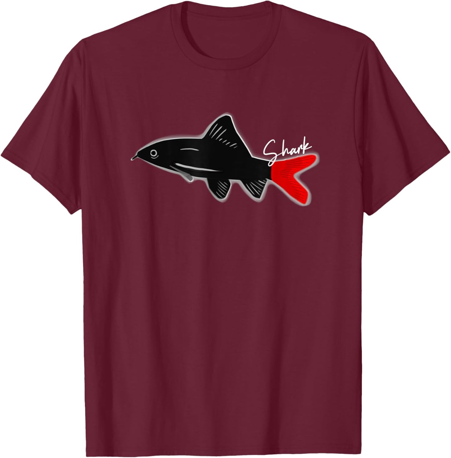 Red Tailed Shark Aquarium Fish Tank Keepers T-Shirt - T-Shirt | Maroon