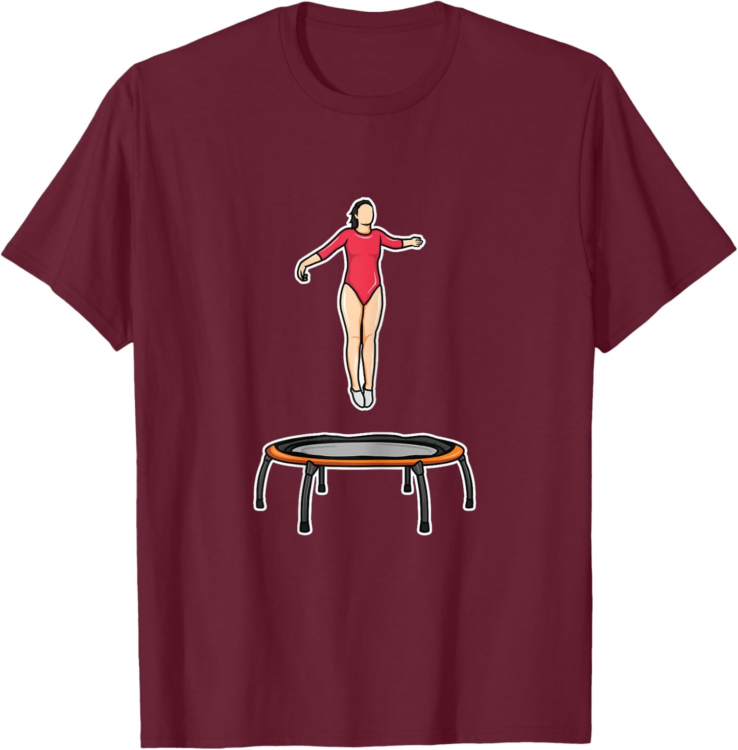 Trampolining Girl Drawing Trampoline Lover T-Shirt - T-Shirt | Maroon