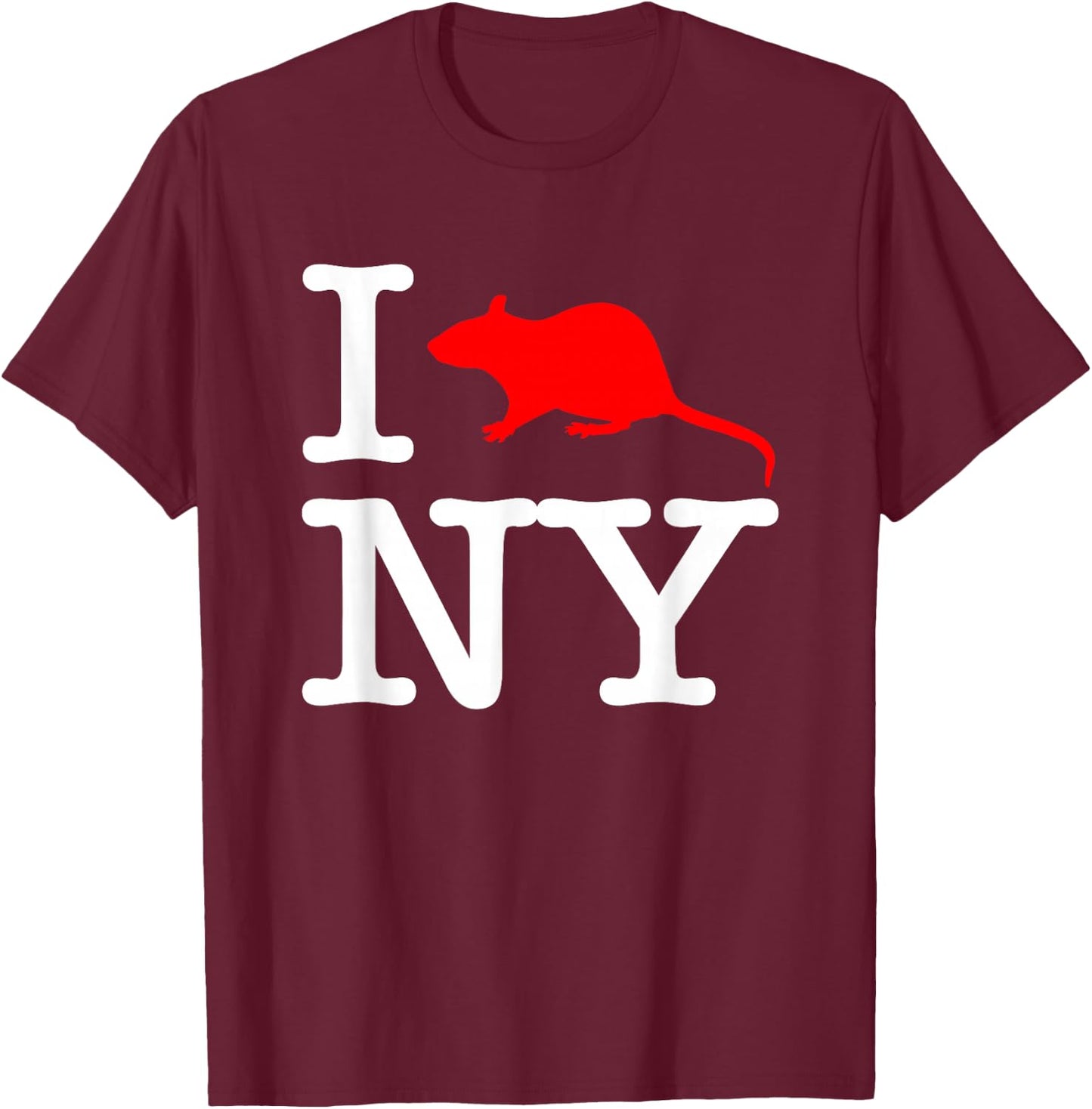 I Rat NY - Funny Saying New York City NYC New York T-Shirt - T-Shirt | Maroon