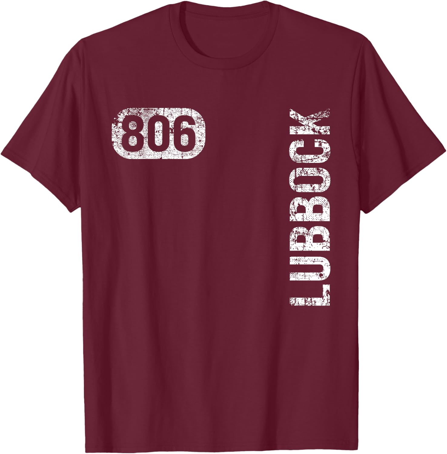 Lubbock Texas 806 Area Code Vintage Retro T-Shirt - T-Shirt | Maroon
