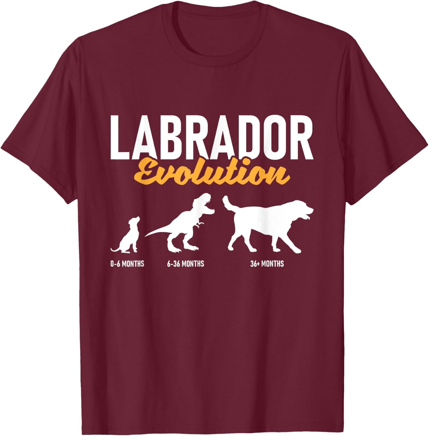 Labrador Evolution - Pet Owner Animal Dog Lover T-Shirt - T-Shirt | Maroon