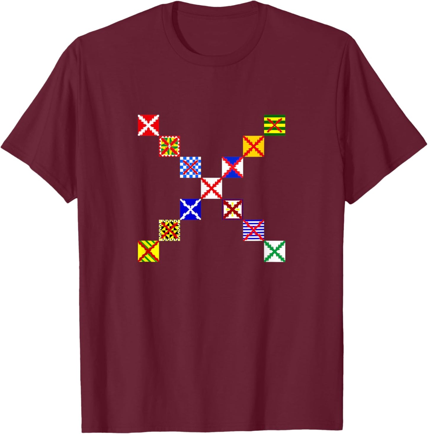 Burgundy Cross. Collection. Military T-Shirt - T-Shirt | Maroon