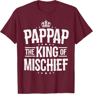 Pappap Shirt from Grandchildren Pappap King of Mischief T-Shirt - T-Shirt | Maroon