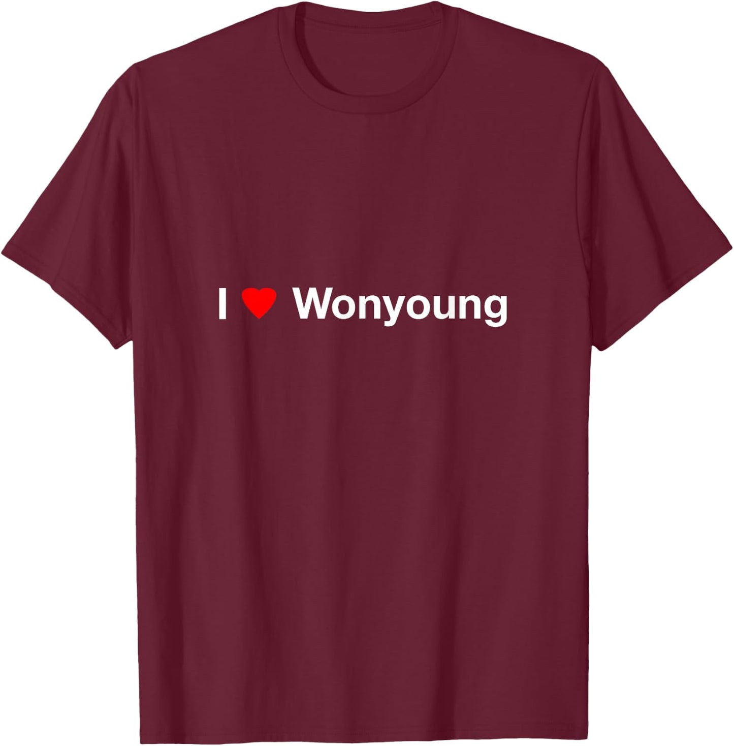 I Heart Wonyoung T-Shirt - T-Shirt | Maroon