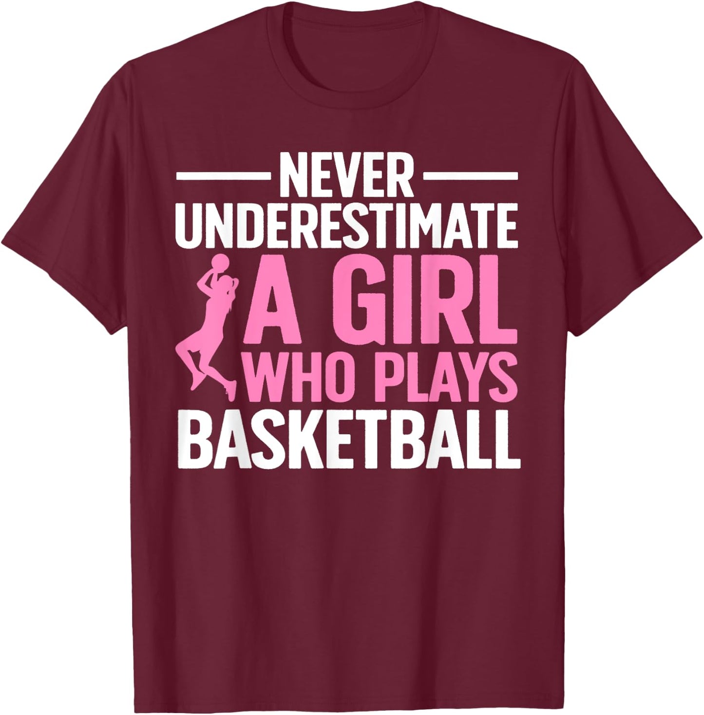 Funny Basketball Art For Girls Youth Teens Basketball Player T-Shirt - T-Shirt | Maroon