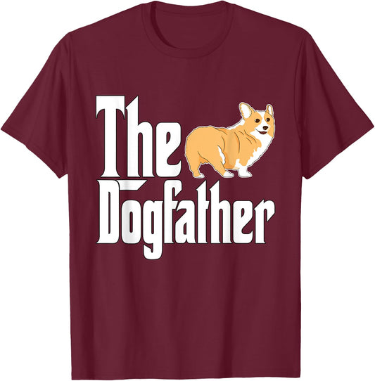 Corgi Dog Dad Dogfather Dogs Daddy Father T-Shirt - T-Shirt | Maroon