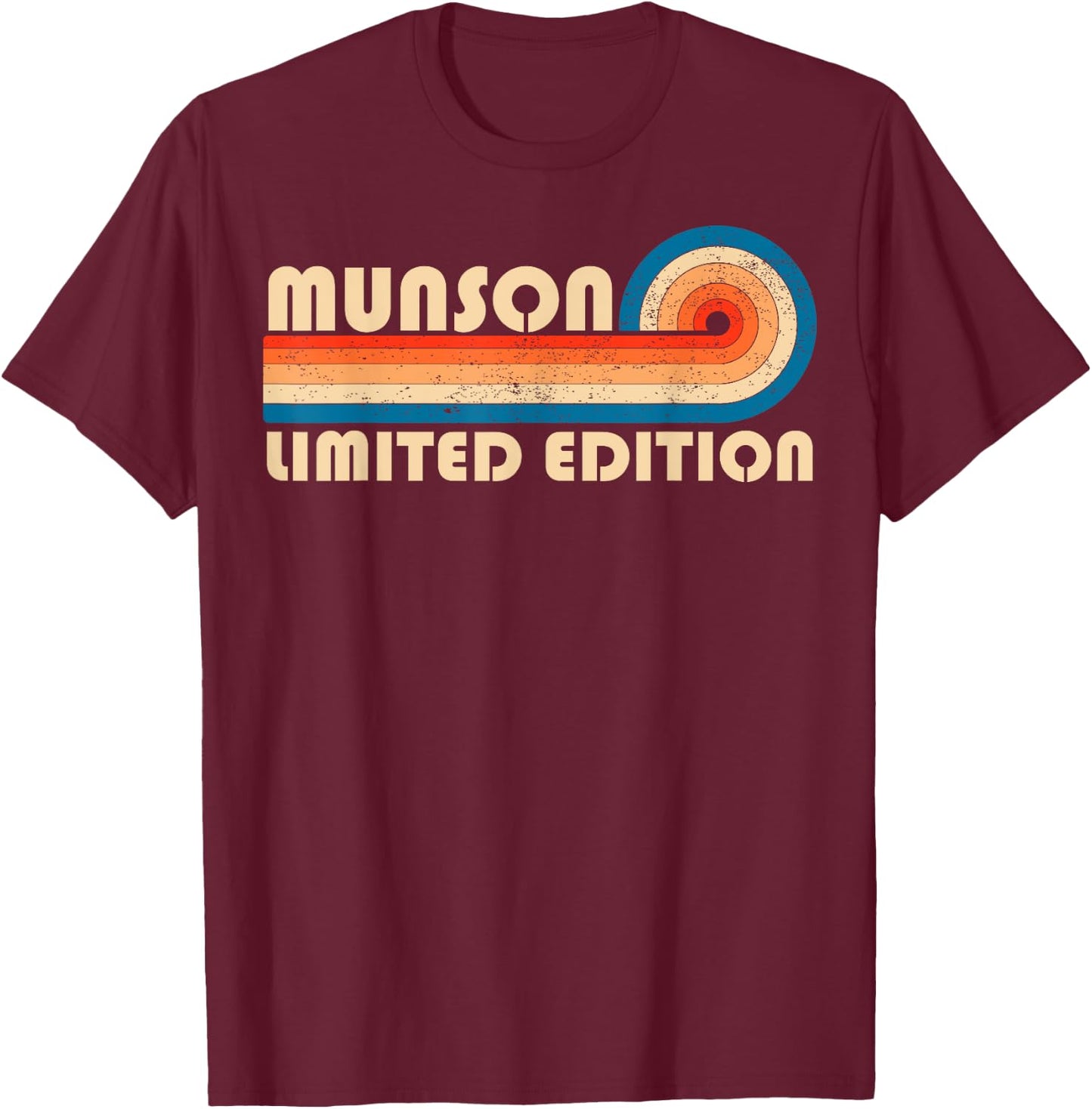 MUNSON Surname Retro Vintage 80s 90s Birthday Reunion T-Shirt - T-Shirt | Maroon