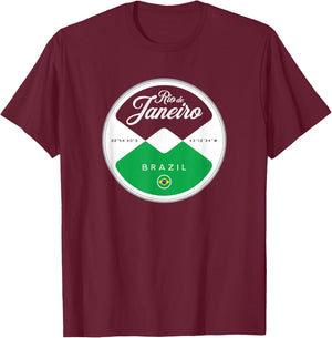 Rio de Janeiro Brazil Circle Graphic T-Shirt - T-Shirt | Maroon