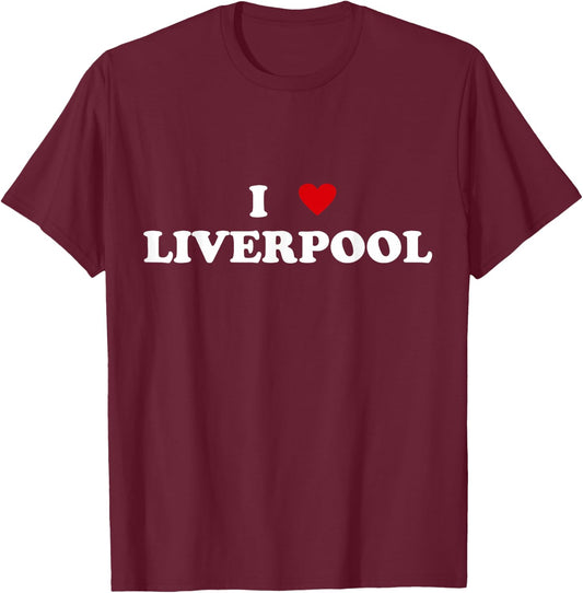 I Heart United Kingdom City - I Love Liverpool T-Shirt - T-Shirt | Maroon