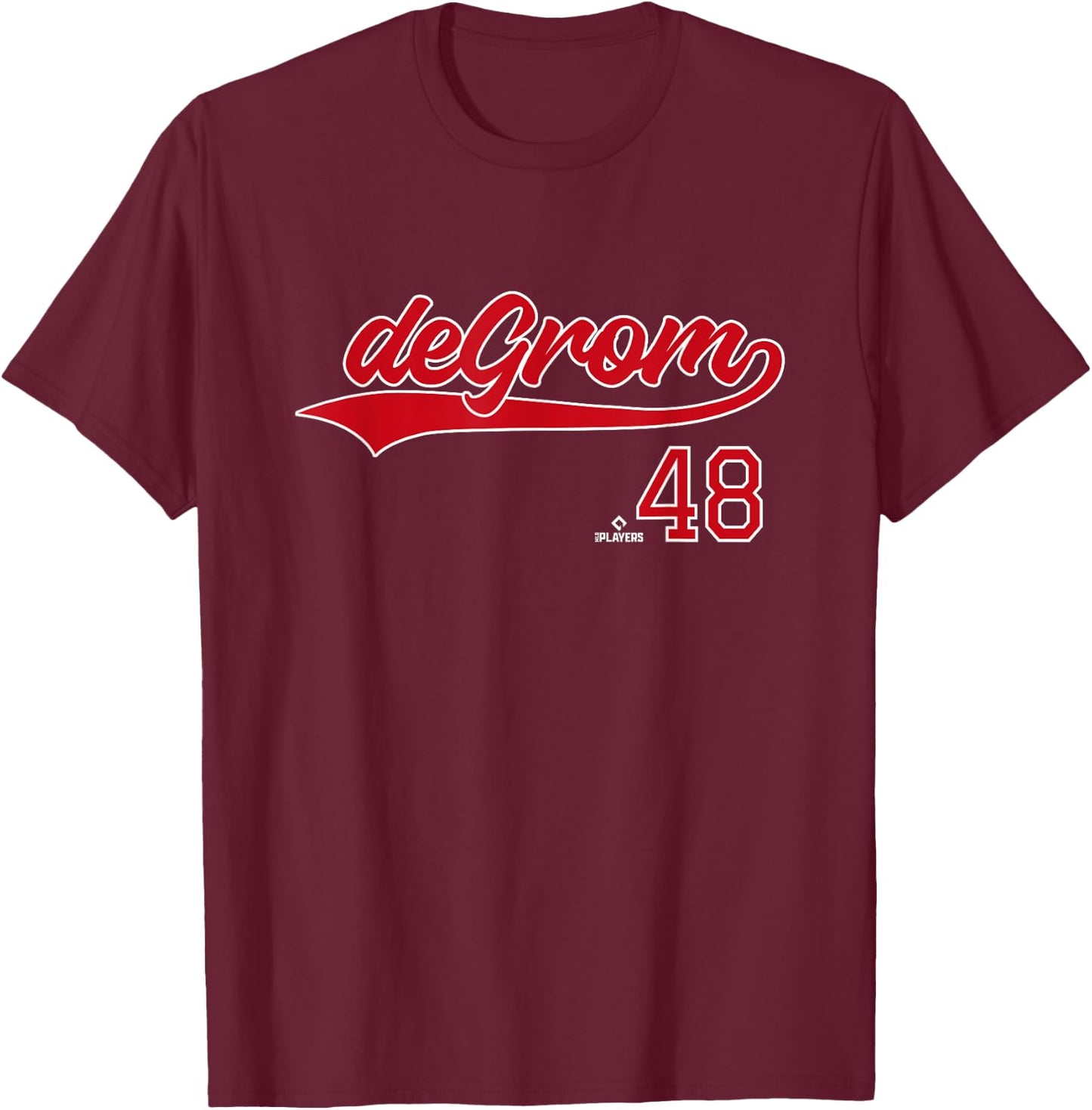 Vintage Gameday Jacob deGrom Texas MLBPA T-Shirt - T-Shirt | Maroon