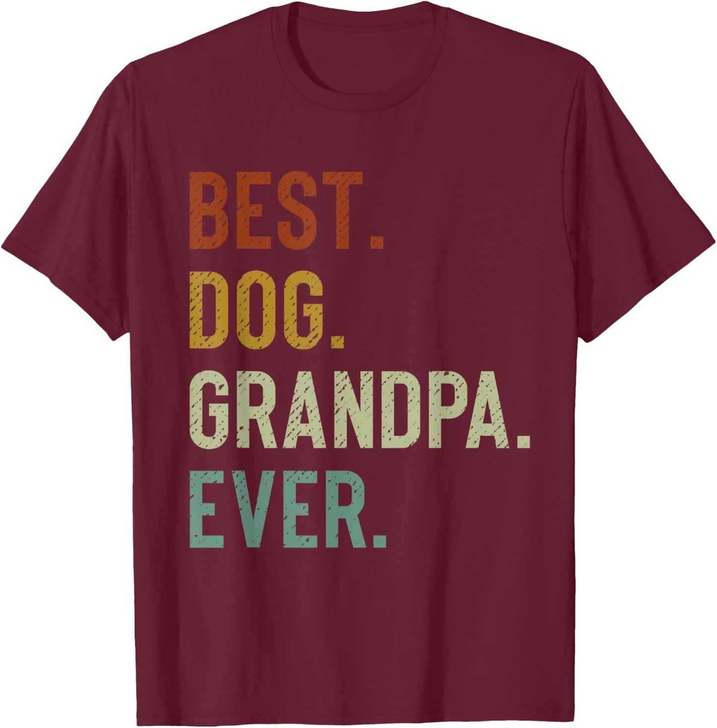Best Dog Grandpa Ever Vintage Retro Grandpaw T-Shirt - T-Shirt | Maroon