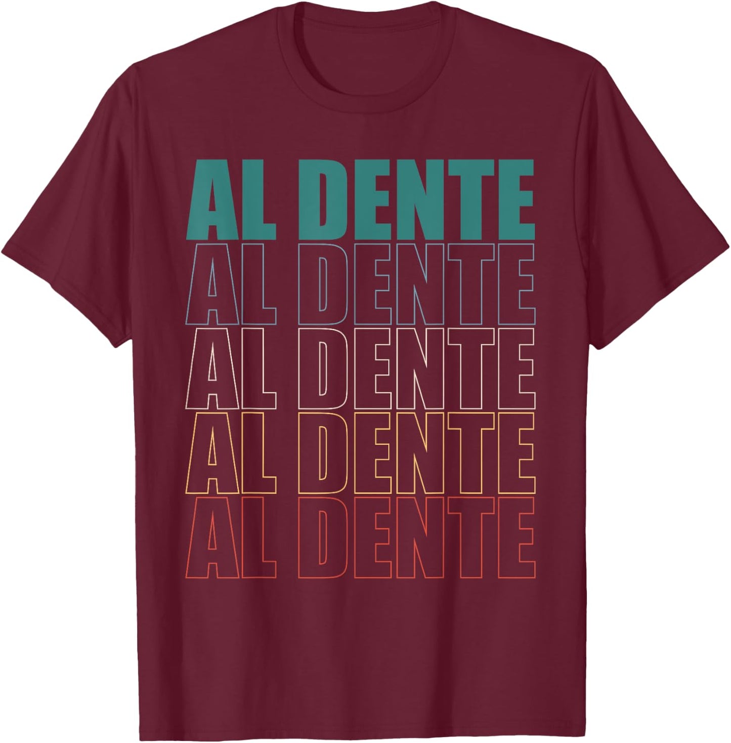 Vintage Pasta Lover Al Dente Noodles T-Shirt - T-Shirt | Maroon