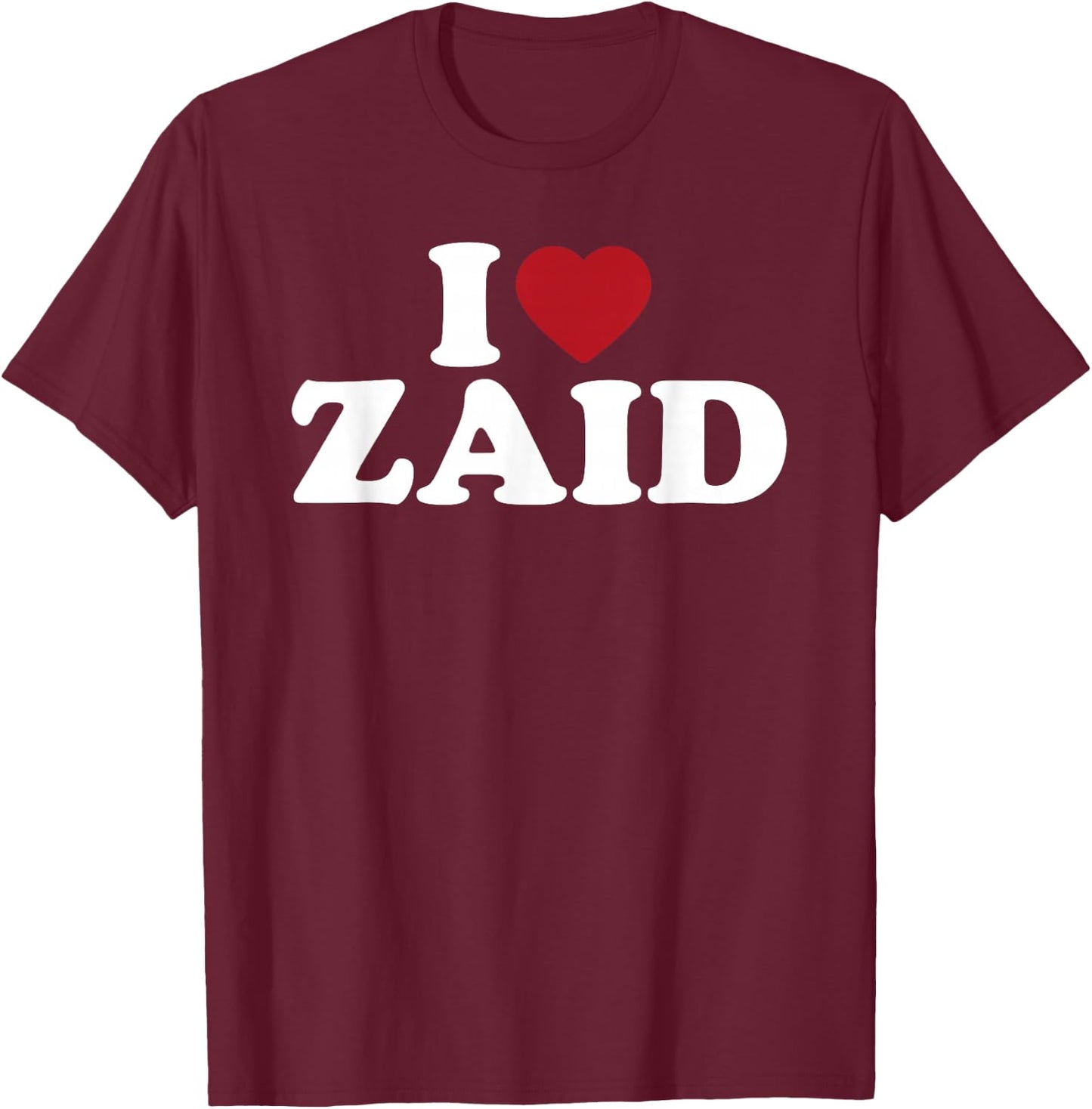 I Love Zaid, I Heart Zaid Red Heart T-Shirt - T-Shirt | Maroon