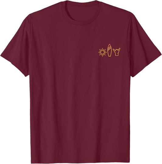 Surfer Surfboard Vintage Surfing Beach Summer Surf T-Shirt - T-Shirt | Maroon