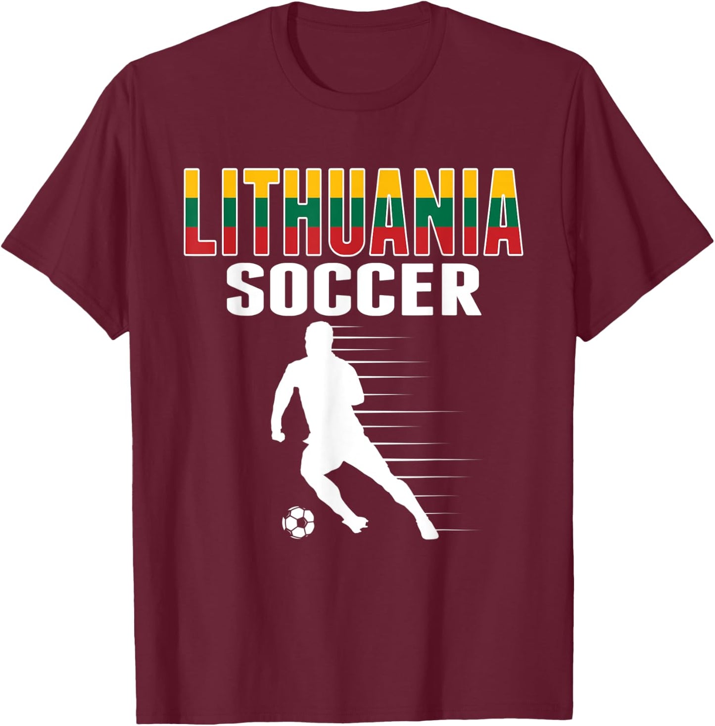 Lithuania Soccer Fans Jersey Lithuanian Football Supporters T-Shirt - T-Shirt | Maroon
