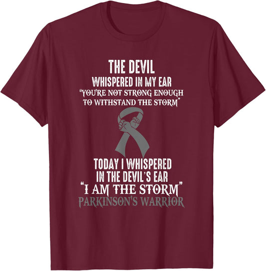 I Am The Storm Parkinson'S Awareness Warrior T-Shirt - T-Shirt | Maroon