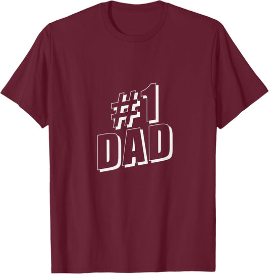 #1 Dad Number One Father's Day T-Shirt - T-Shirt | Maroon