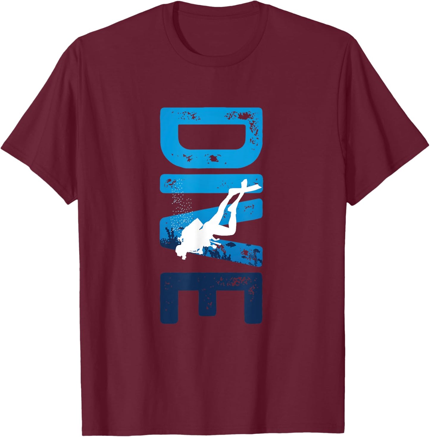 Dive | Underwater Scuba Diving | Diver T-Shirt - T-Shirt | Maroon