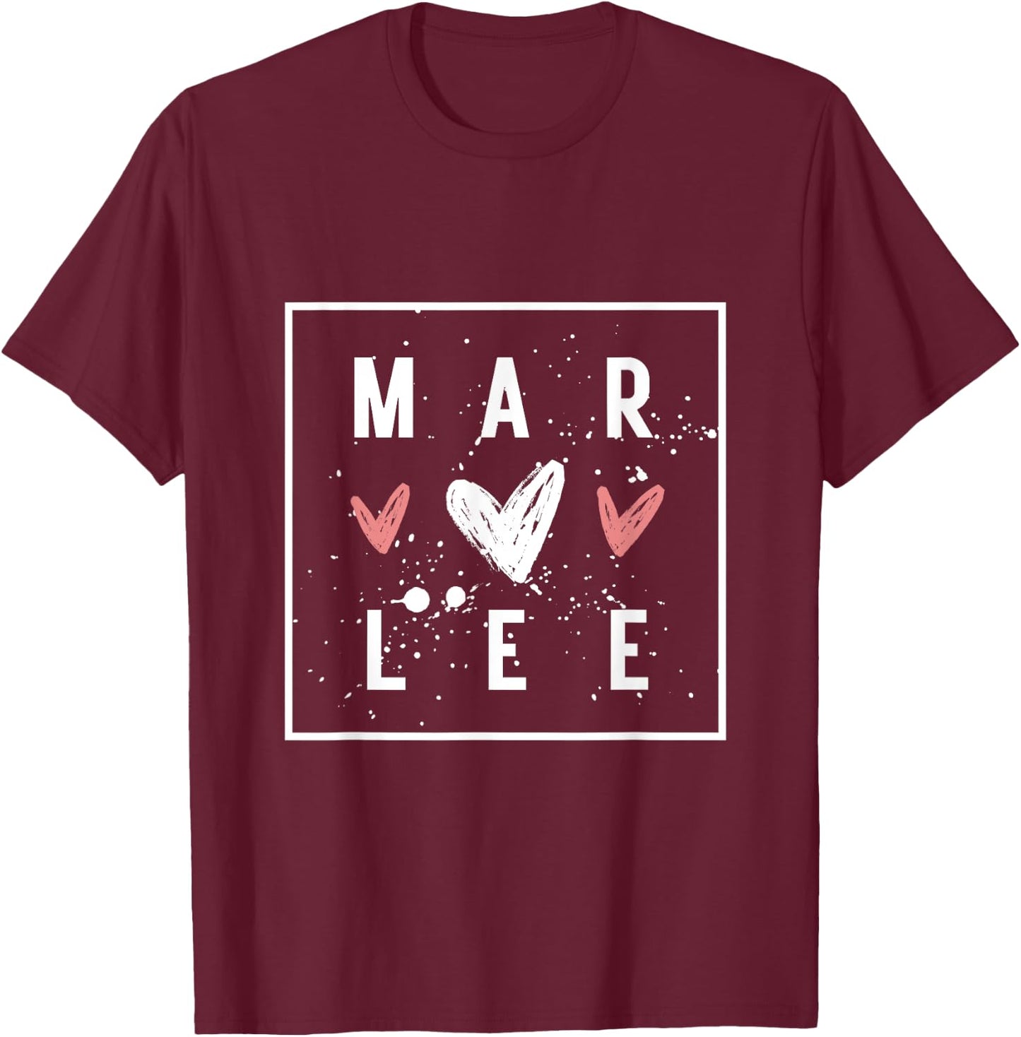 MARLEE Cute Personalized Nametag for girls named MARLEE T-Shirt - T-Shirt | Maroon