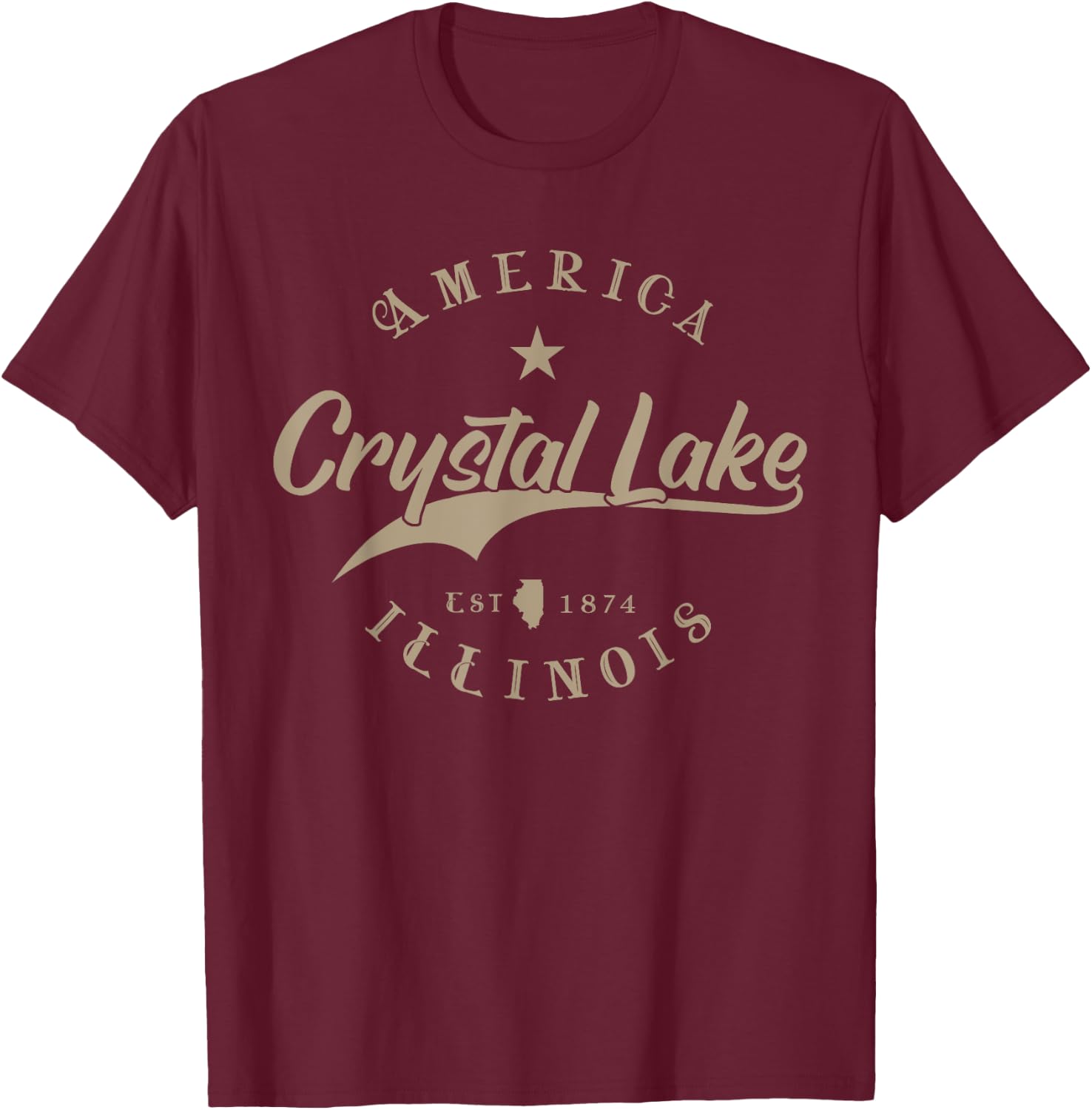 Crystal Lake IL | Illinois T-Shirt - T-Shirt | Maroon