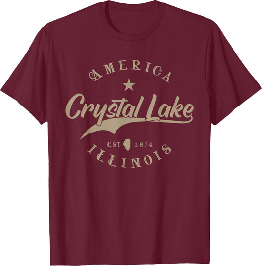 Crystal Lake IL | Illinois T-Shirt - T-Shirt | Maroon