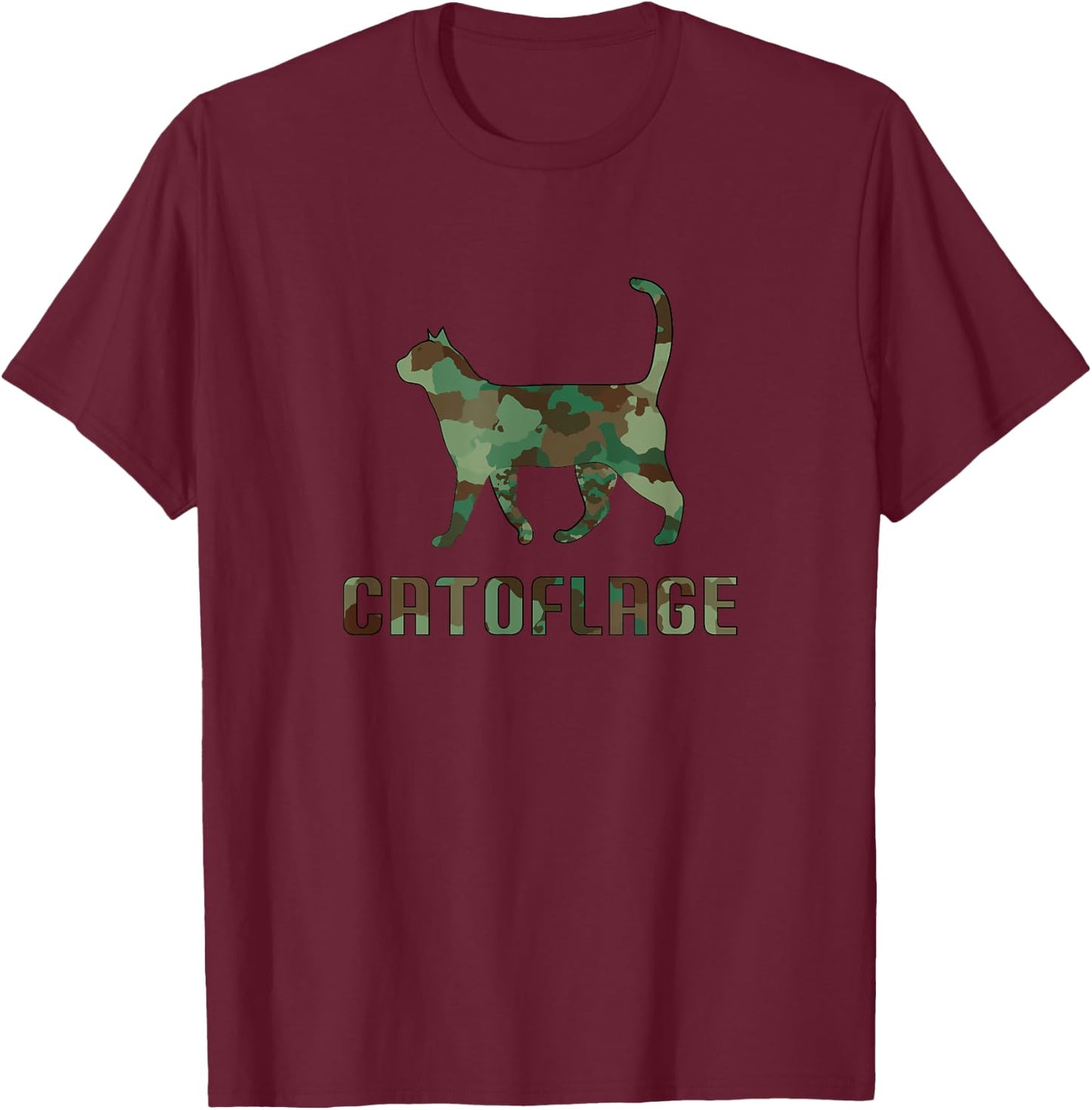 Camo Cat Catoflage Funny Cat Lover Cute Kitten Meow Cats T-Shirt - T-Shirt | Maroon