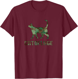 Camo Cat Catoflage Funny Cat Lover Cute Kitten Meow Cats T-Shirt - T-Shirt | Maroon