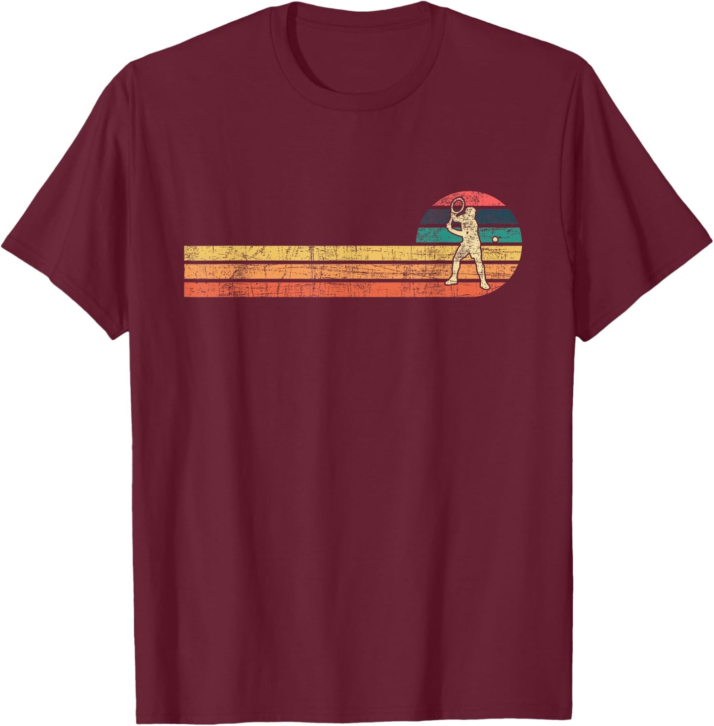 Retro Vintage Tennis Player - Sports Game Tournament Lover T-Shirt - T-Shirt | Maroon