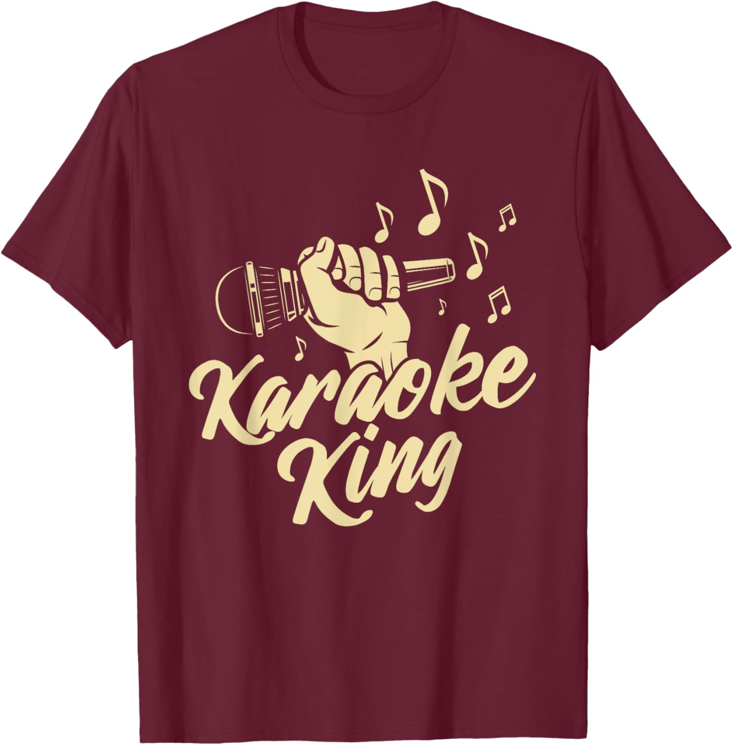 Karaoke King - Microphone Music Bar Singer Singing T-Shirt - T-Shirt | Maroon