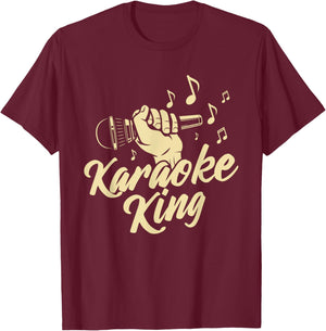 Karaoke King - Microphone Music Bar Singer Singing T-Shirt - T-Shirt | Maroon