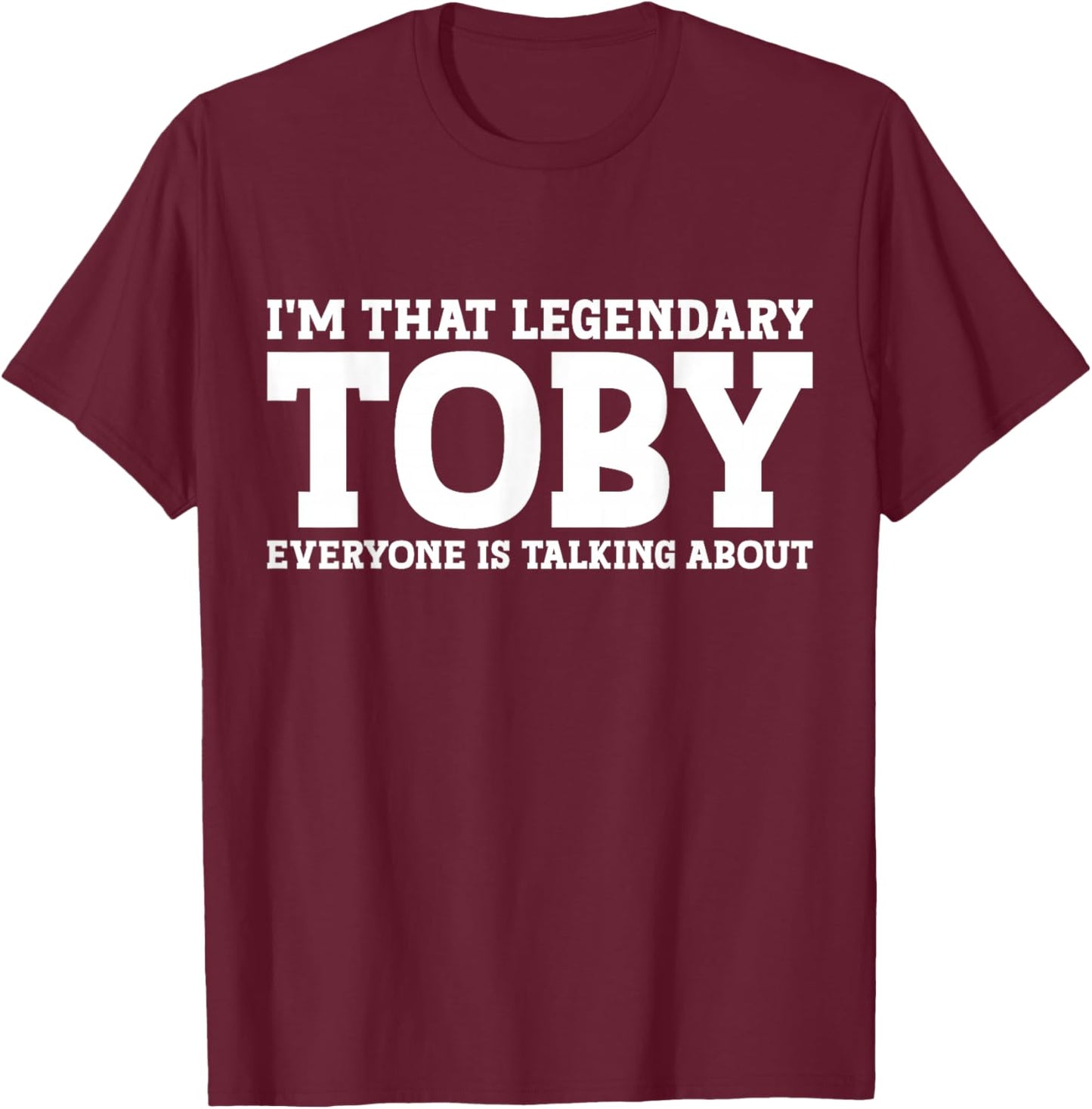 Toby Personal Name First Name T-Shirt - T-Shirt | Maroon