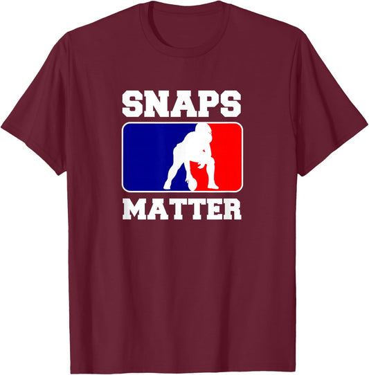 Snaps Matter "Football Center" Football T-Shirt - T-Shirt | Maroon