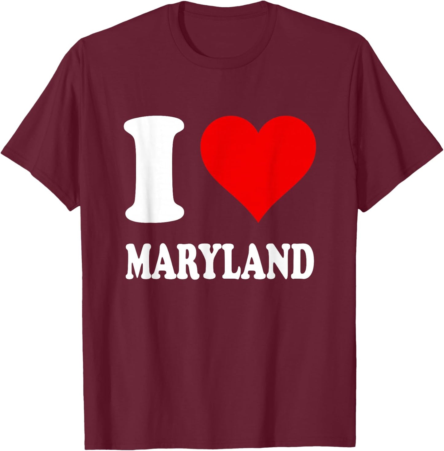 Red Heart I Love Maryland T-Shirt - T-Shirt | Maroon