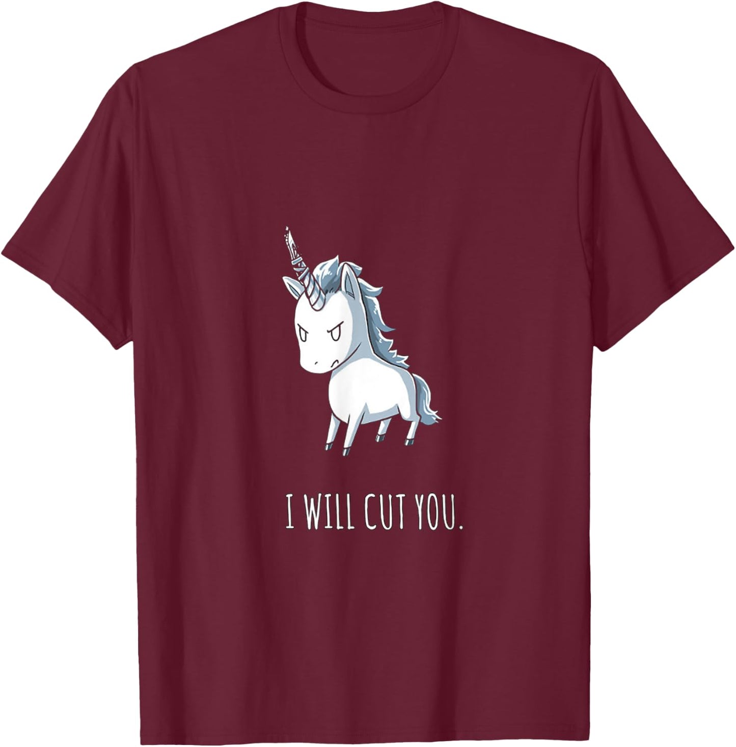 Stabby the Unicorn T-Shirt - T-Shirt | Maroon