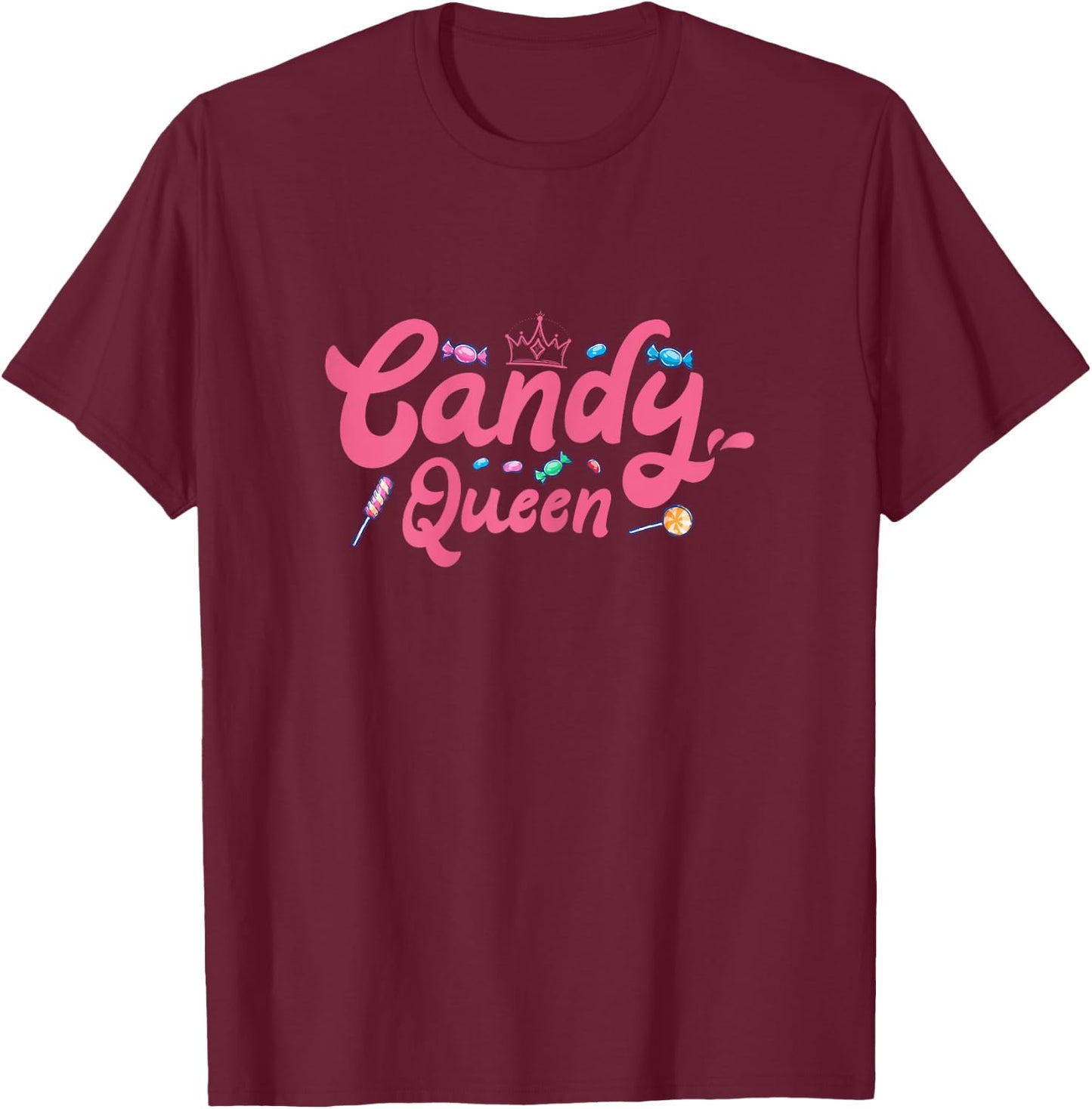 Candy Queen Costume Funny Halloween Sweet Candy Lollipop T-Shirt - T-Shirt | Maroon
