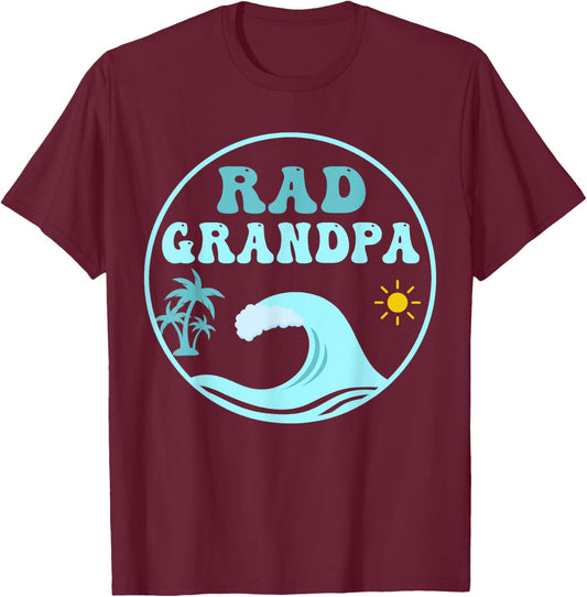 Rad Grandpa The Big One 1st Birthday Surf Family Matching T-Shirt - T-Shirt | Maroon