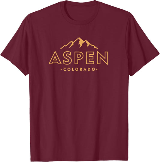 Retro Aspen Colorado Vintage Throwback Souvenir T-Shirt - T-Shirt | Maroon