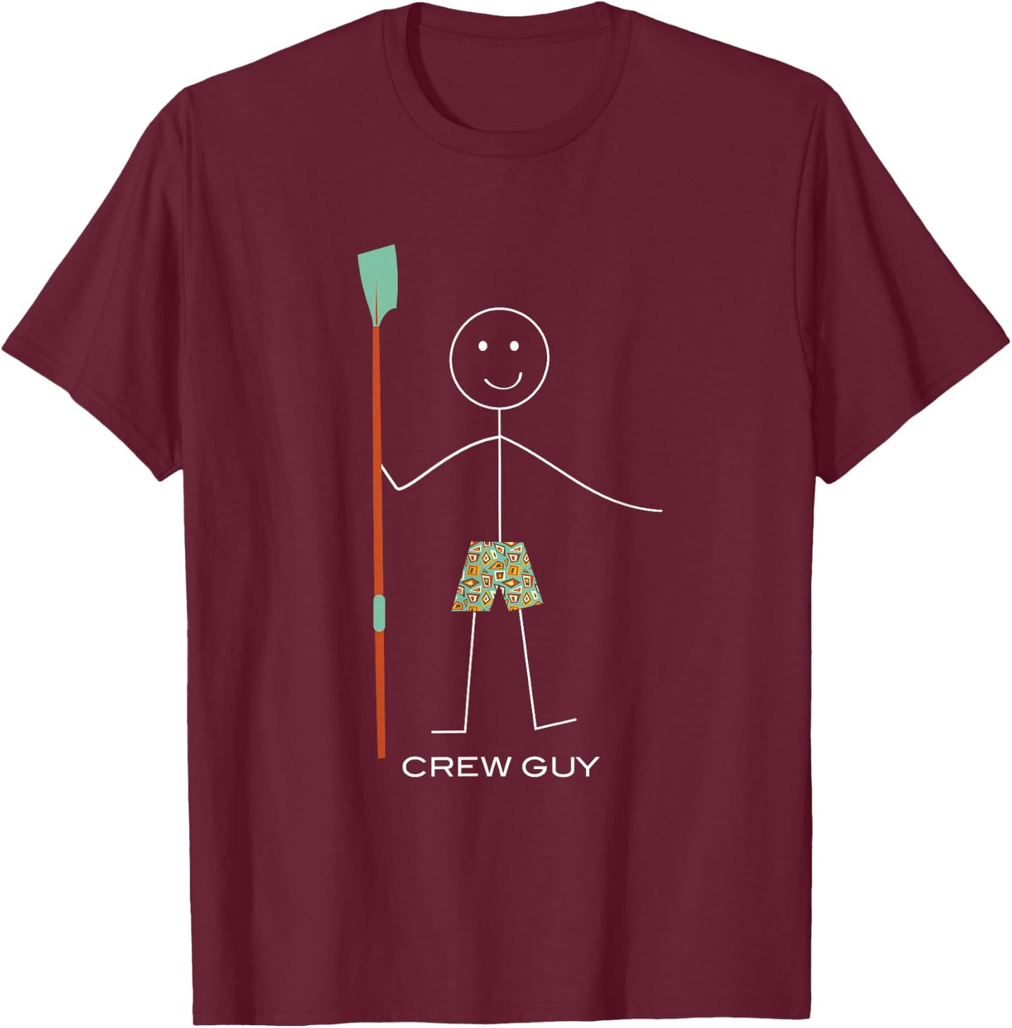 Funny Crew Guy, Boys Rowing T-Shirt - T-Shirt | Maroon