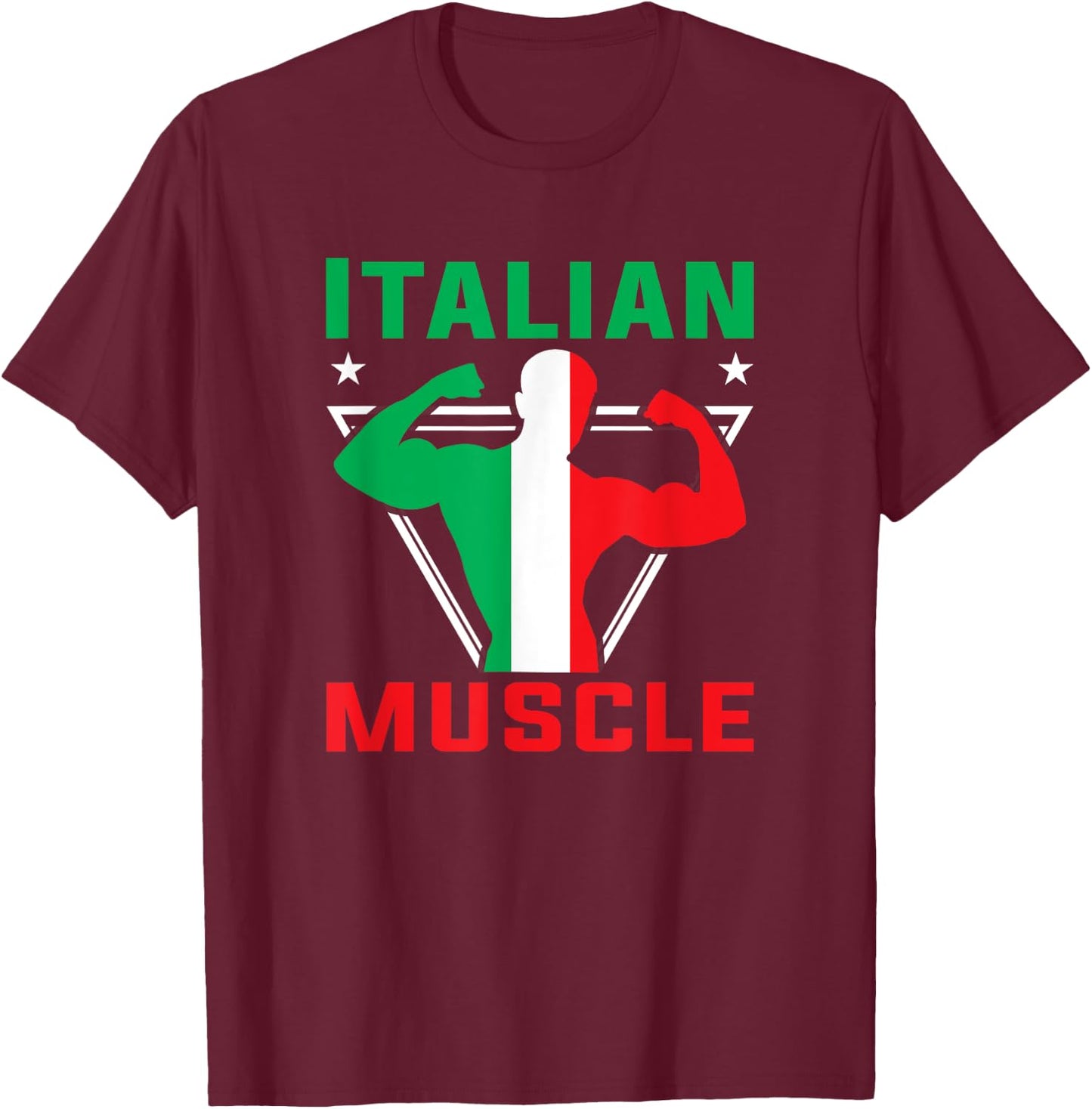 Italian Muscle Funny Italian Heritage Workout Gift T-Shirt - T-Shirt | Maroon