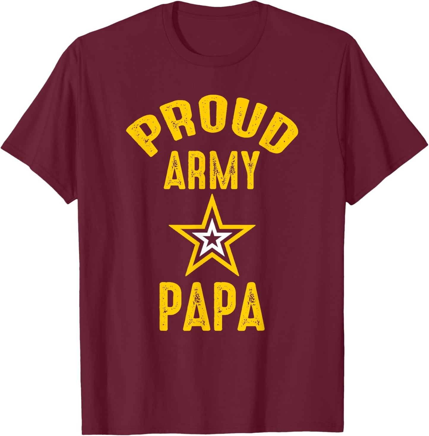 Vintage Proud Army PAPA Veterans Family Reunion Match T-Shirt - T-Shirt | Maroon