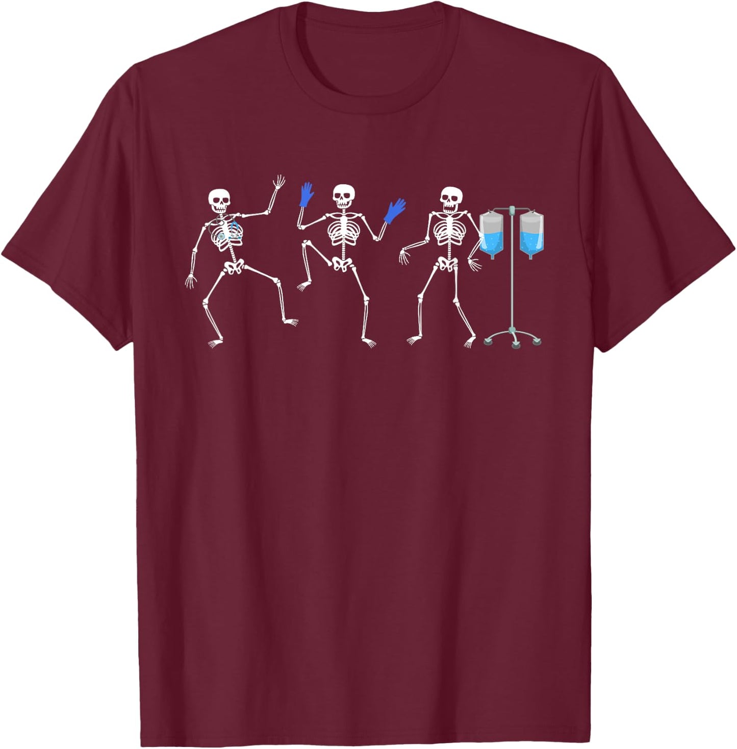 Nurse Skeleton Halloween healthcare Crew Skeleton Nurse T-Shirt - T-Shirt | Maroon