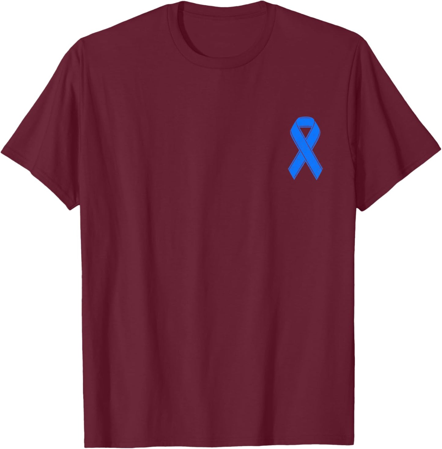 Diabetes Awareness Month Blue Ribbon T1D Type 1 Diabetes T-Shirt - T-Shirt | Maroon