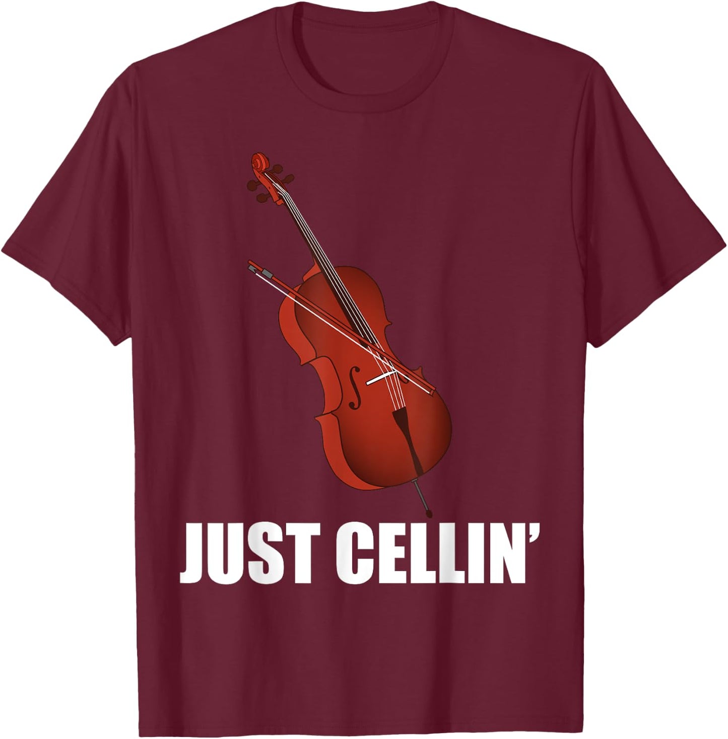 Funny Cello Designs Women Music Fan Lover Musicians T-Shirt - T-Shirt | Maroon